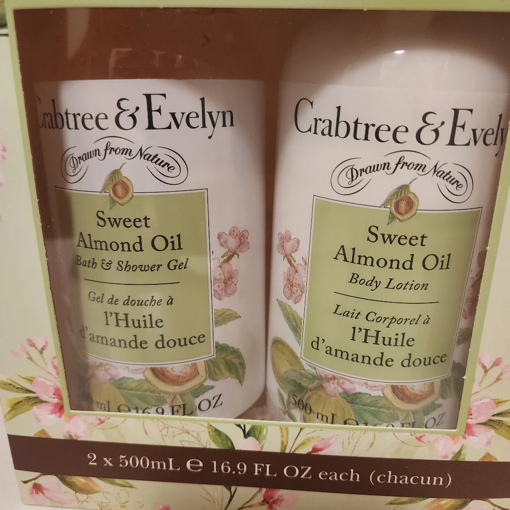 3-pc Crabtree & Evelyn Sweet Almond Oil Gift Set Body Lotion, Bath & Shower Wash